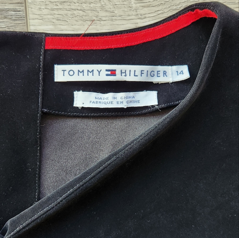 Tommy Hilfiger Velvet Top Womens 14 Three Quarts Sleeves Buttons V Neck - Picture 3 of 8